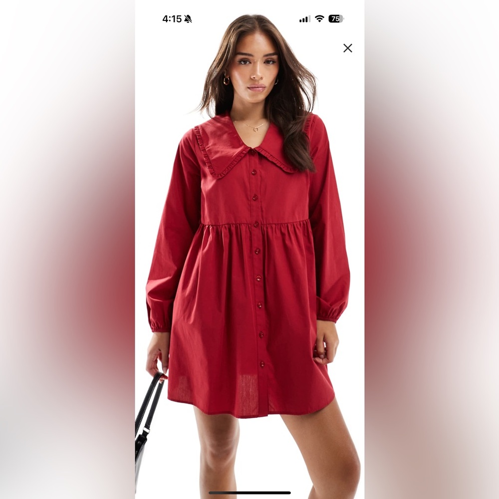 ASOS poplin oversized smock dress with Peter Pan collar